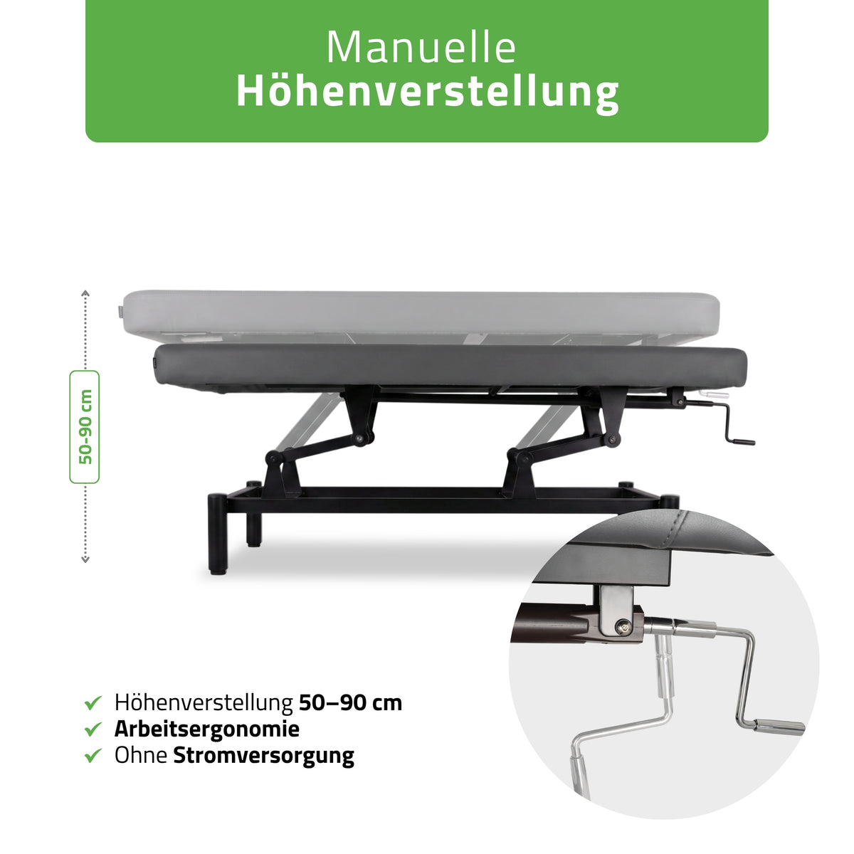 Stationäre Massageliege Vigo 1 | mit Kurbelverstellung