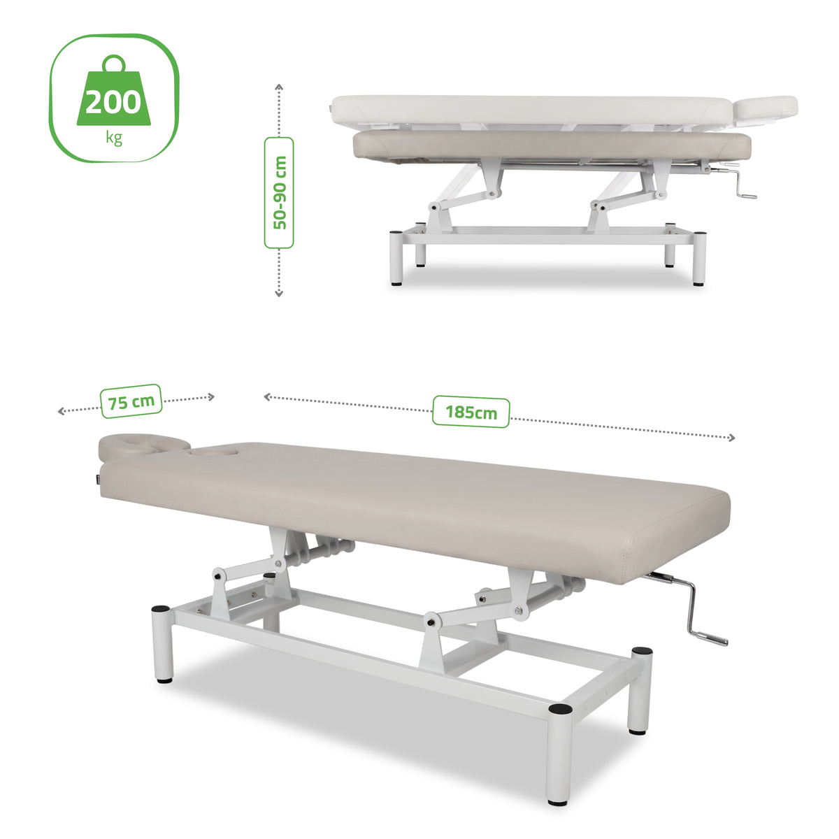 Stationäre Massageliege Vigo 1 | mit Kurbelverstellung