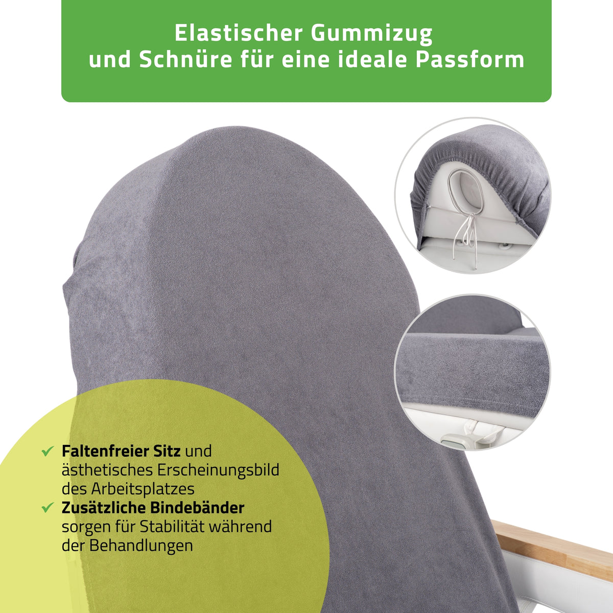 Velours Bezug mit Gummizug und Schnüren für Kosmetikliege