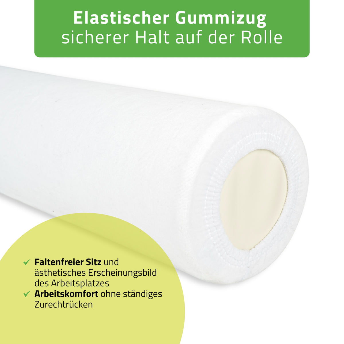 Velours Bezug für Lagerungsrolle mit Gummizug | 15x60