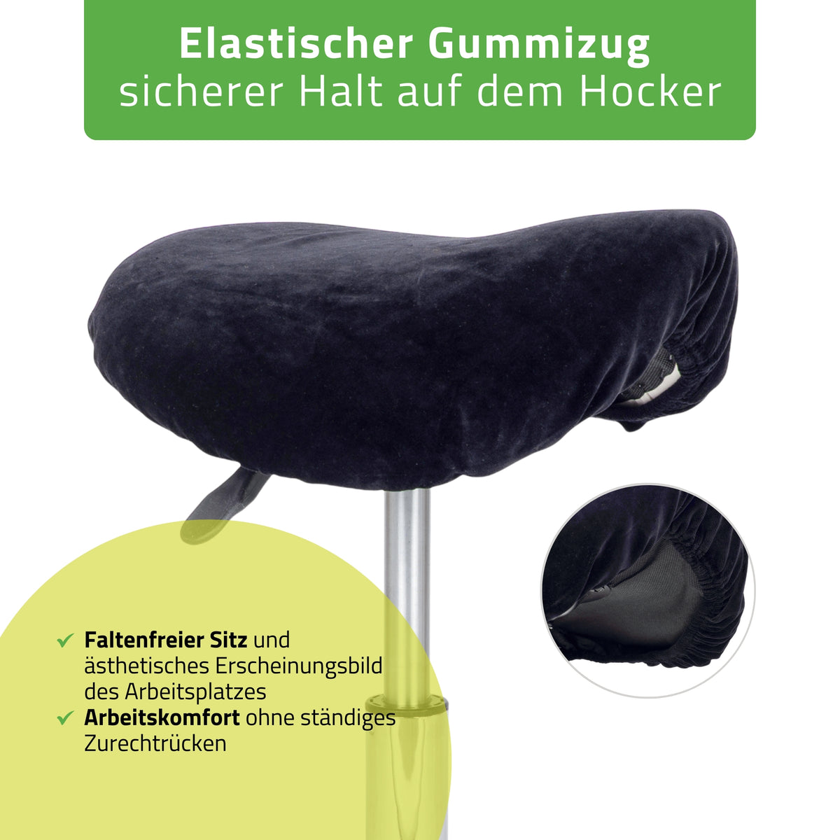 Velours Bezug für Rollhocker mit Gummizug | Durchmesser 34-40 cm