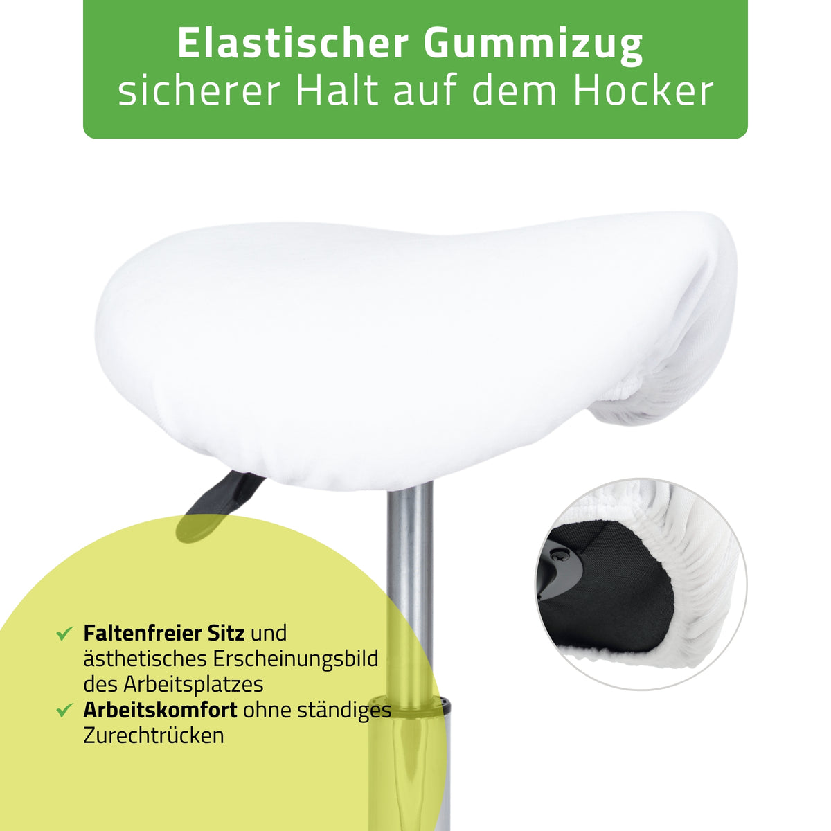 Velours Bezug für Rollhocker mit Gummizug | Durchmesser 34-40 cm