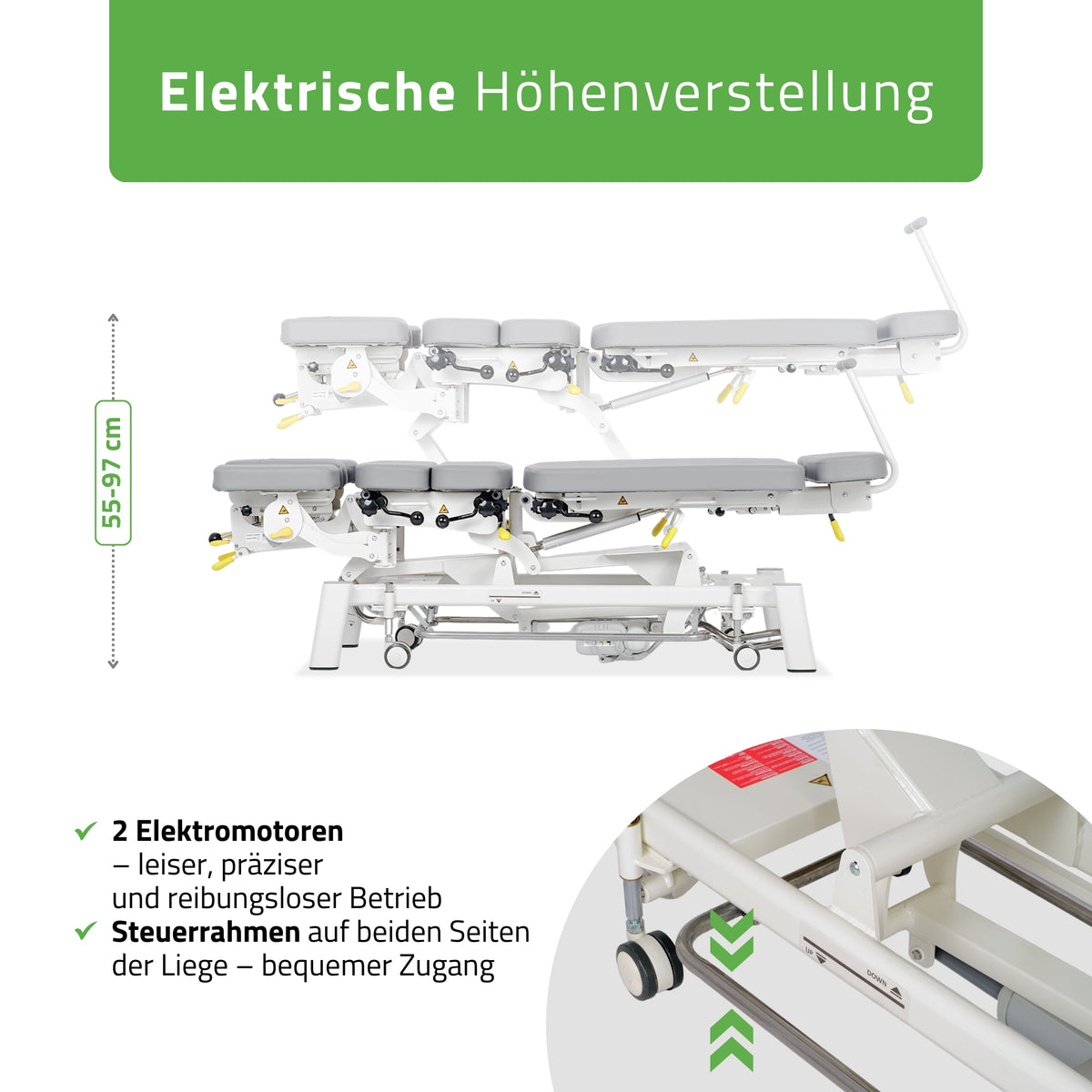 Chiropraktikerliege Elektrisch Therapieliegen Evero Upright Chiro Z7 | Steuerrahmen