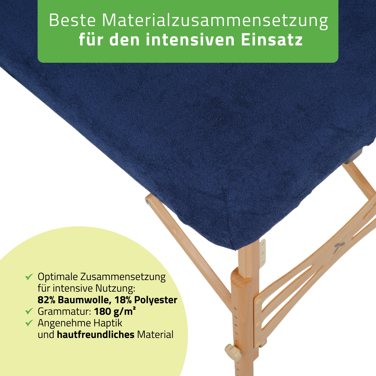 Frottee Bezug für klappbare Massageliegen | 1-teilig | 60-65/180-185 cm