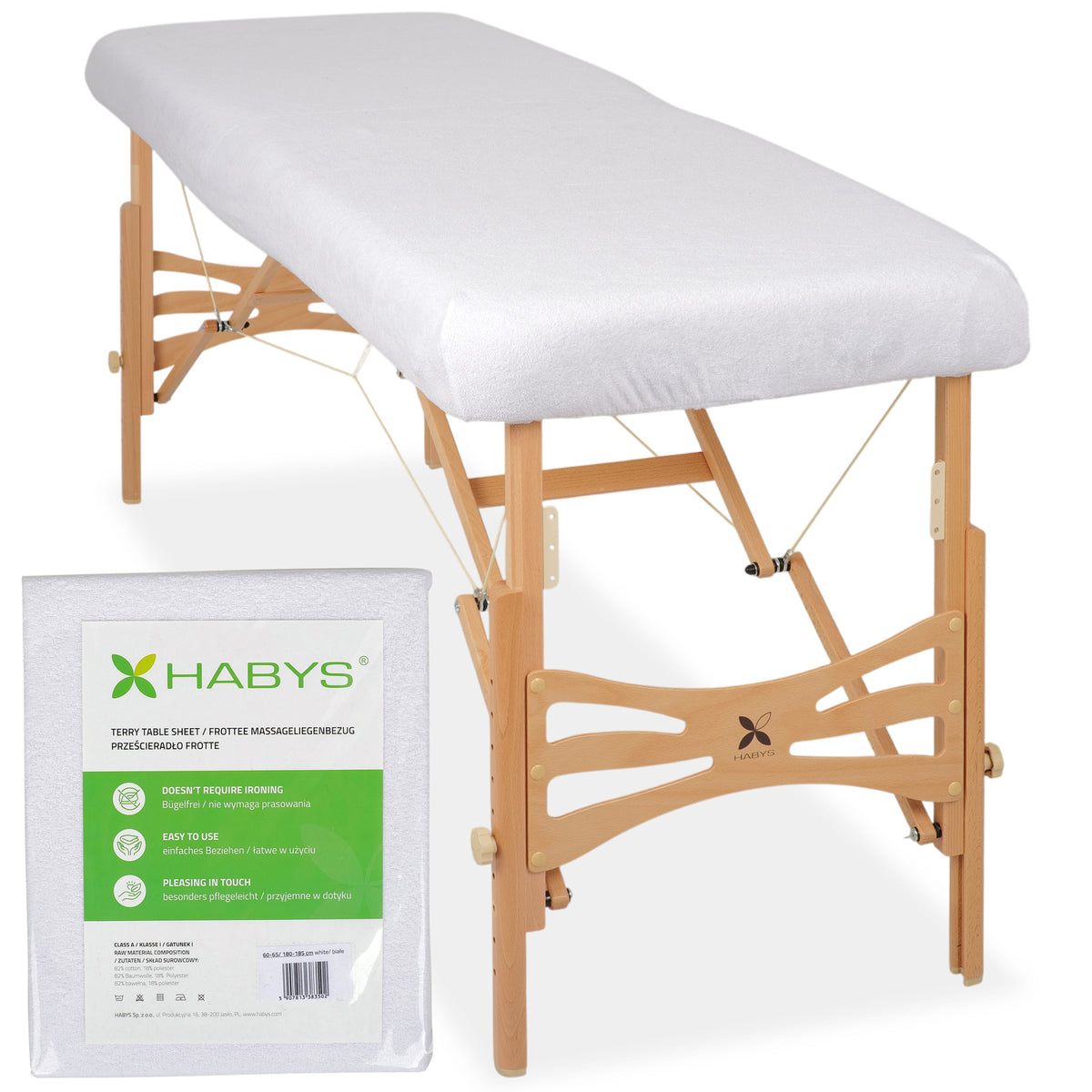Frottee Bezug für klappbare Massageliegen | 1-teilig | 60-65/180-185 cm