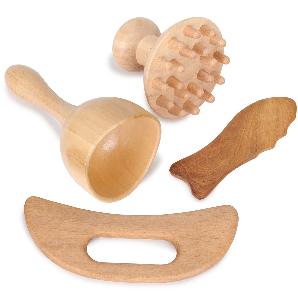 Holz-Massagewerkzeug-Set | 4-teilig