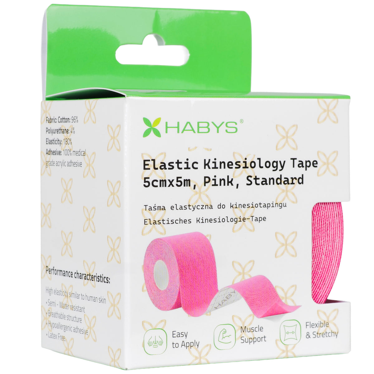 Habys Kinesiologie Tape Standard | elastisches Tape | 5cm × 5m