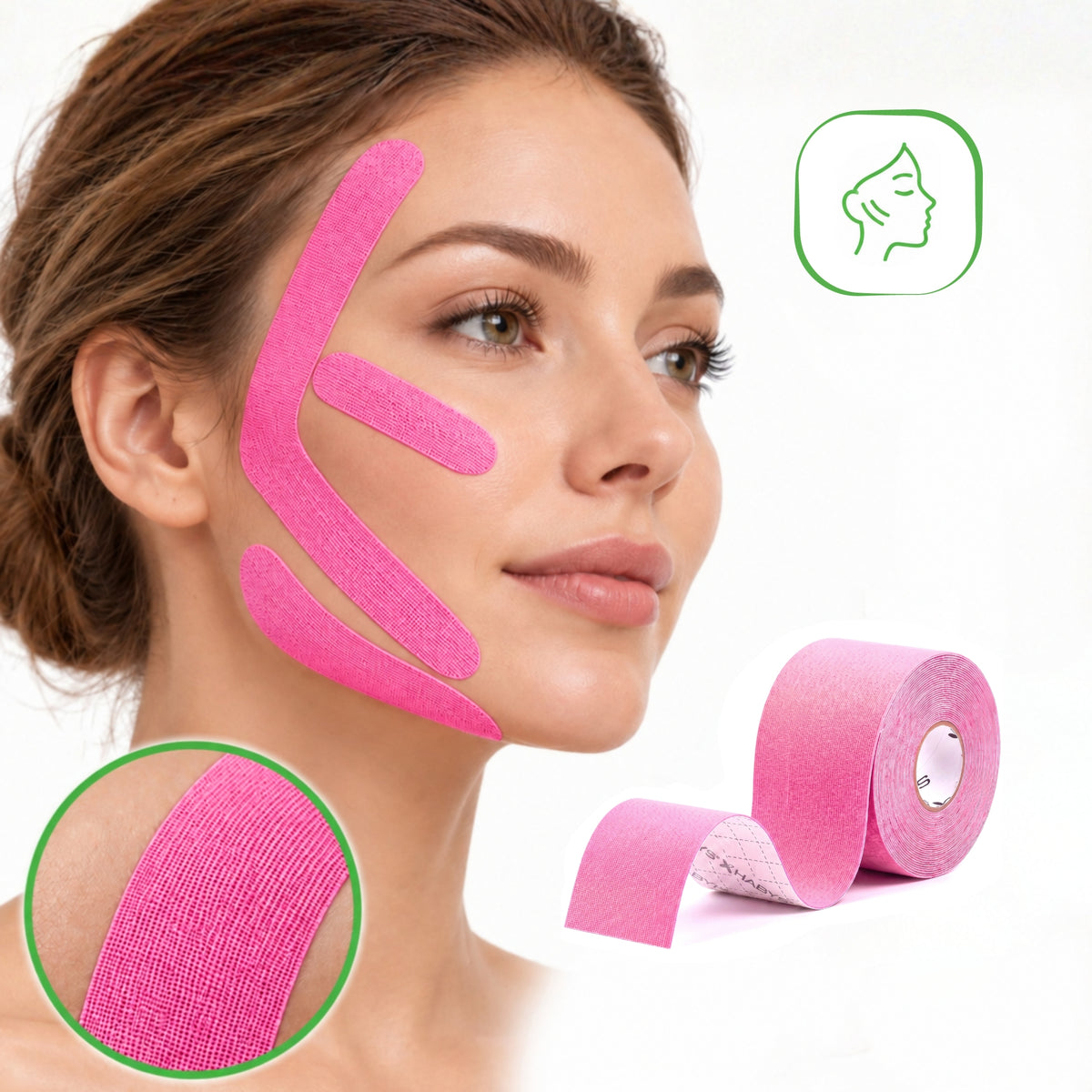Habys Kinesiologie Tape Gesicht | elastisches Tape | 5cm × 5m | Face