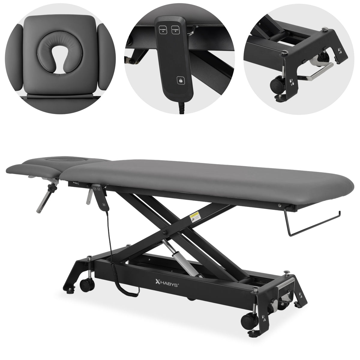 Therapieliege Elektrisch Evero Cross X4 Ergo | 4-Segmente | Handfernbedienung | Grau-Schwarz