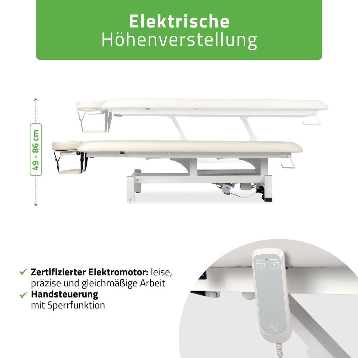Massageliege Elektrisch Fortis 1 | 1-Segmente | Handfernbedienung