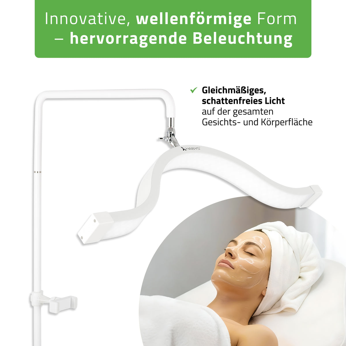 Habys VENA LED-Kosmetiklampe | 45W | für Wimpern-, Augenbrauenstyling und Permanent Make-up