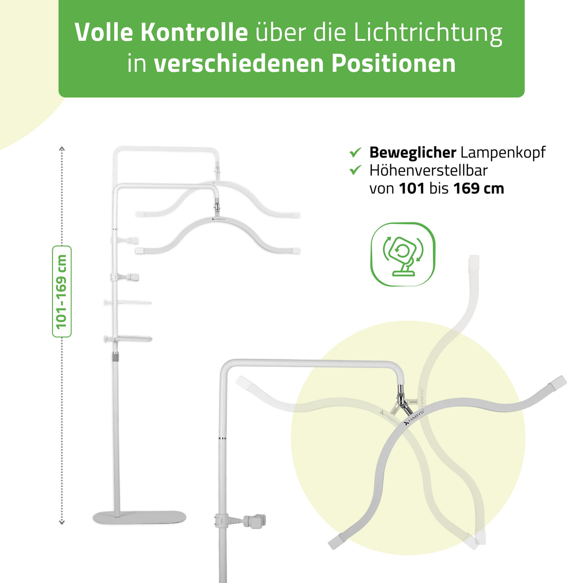 Habys VENA LED-Kosmetiklampe | 45W | für Wimpern-, Augenbrauenstyling und Permanent Make-up
