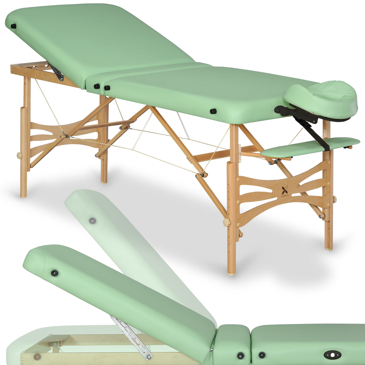 Massageliege Klappbar Panda Plus | Kosmetikliege | 70 cm | Grün
