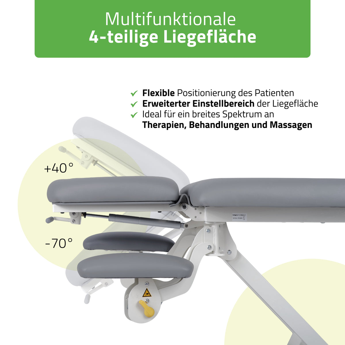 Set Therapieliege Elektrisch Proxima V4 Ergo + Massagepistole Dynamic Pro + Vollrolle 15x60 + Vliesstoff-Unterlage auf Rolle