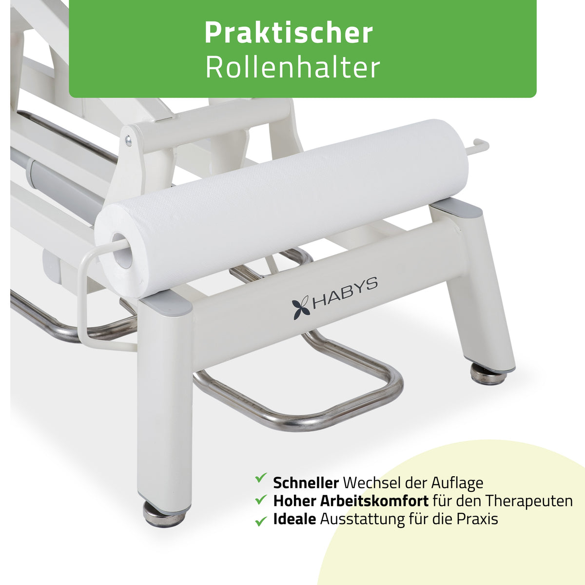 Set Therapieliege Elektrisch Proxima V4 Ergo + Massagepistole Dynamic Pro + Vollrolle 15x60 + Vliesstoff-Unterlage auf Rolle