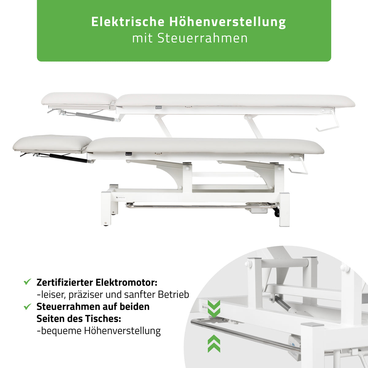 Massageliege Elektrisch Fortis 2 Ergo | 2-Segmente | Handfernbedienung Steuerrahmen