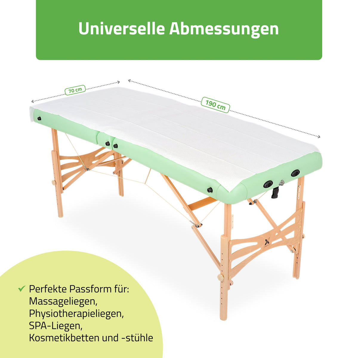 Zellulose-Unterlage | Zellulosehandtuch | 190×70 cm, 50 g/m² | 10 Stück