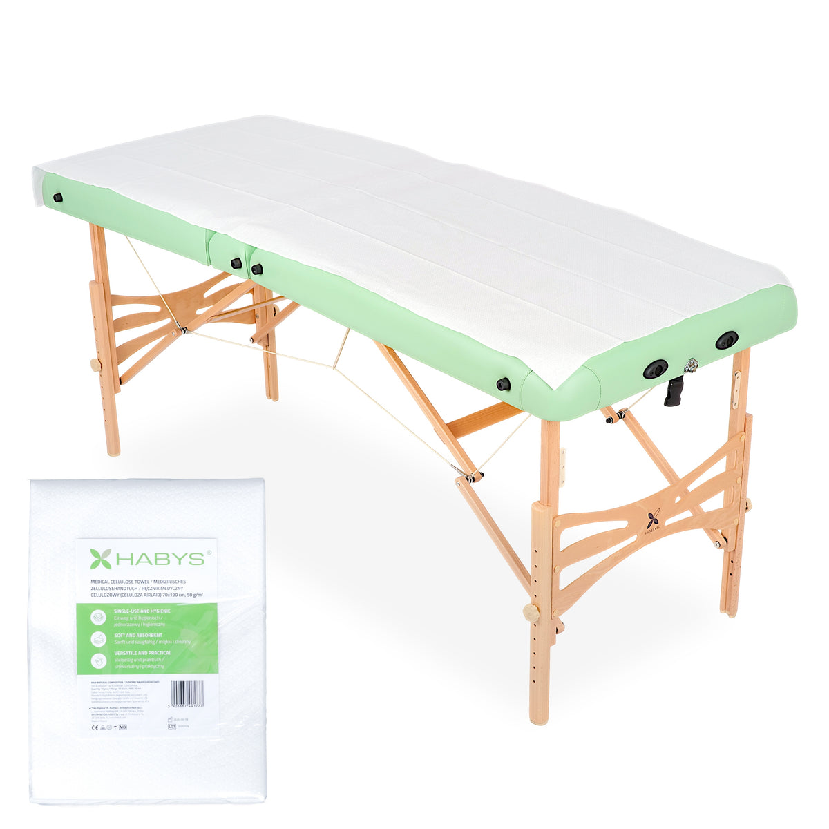Zellulose-Unterlage | Zellulosehandtuch | 190×70 cm, 50 g/m² | 10 Stück