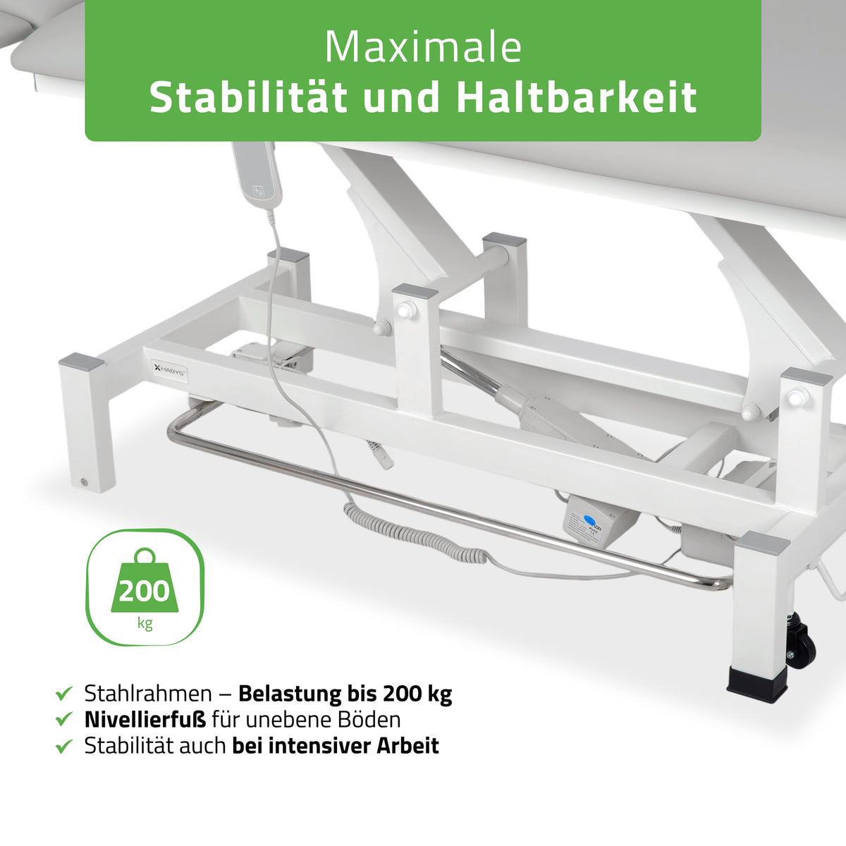 Massageliege Elektrisch Fortis 4 Ergo | 4-Segmente | Handfernbedienung Steuerrahmen