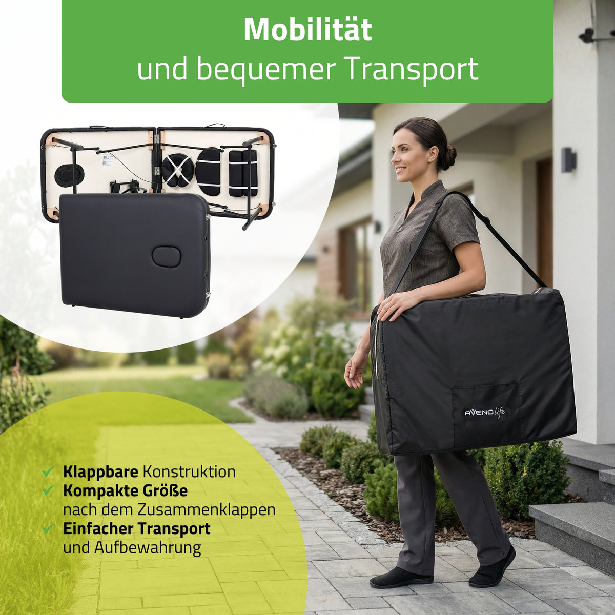 Massageliege klappbar RICO | Schwarz