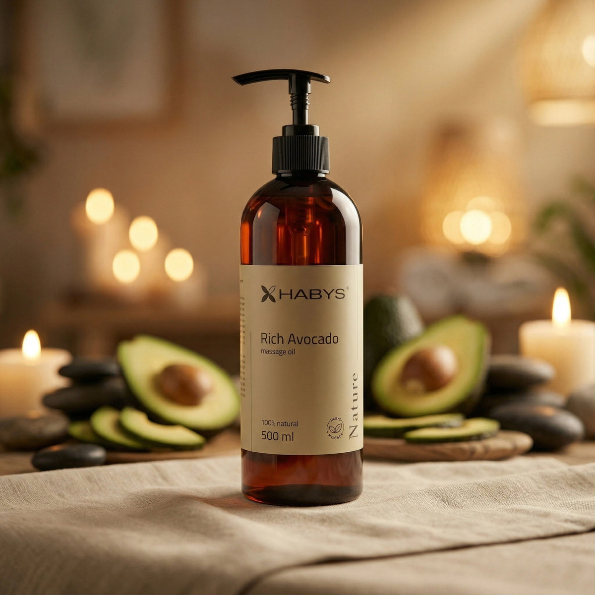Habys Massageöl Nature Rich Avocado | 500 ml mit Pumpe