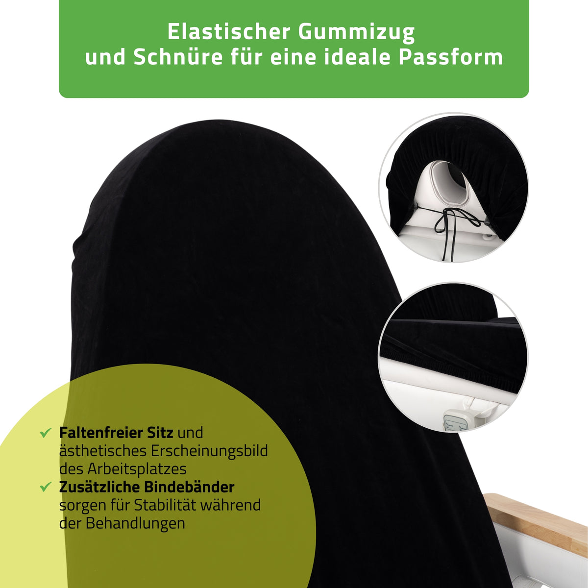 Velours Bezug mit Gummizug und Schnüren für Kosmetikliege