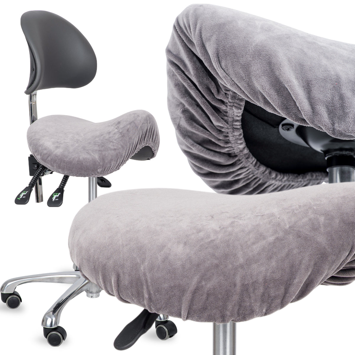 Velours Bezug für Rollhocker mit Gummizug | Durchmesser 34-40 cm