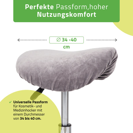 Velours Bezug für Rollhocker mit Gummizug | Durchmesser 34-40 cm