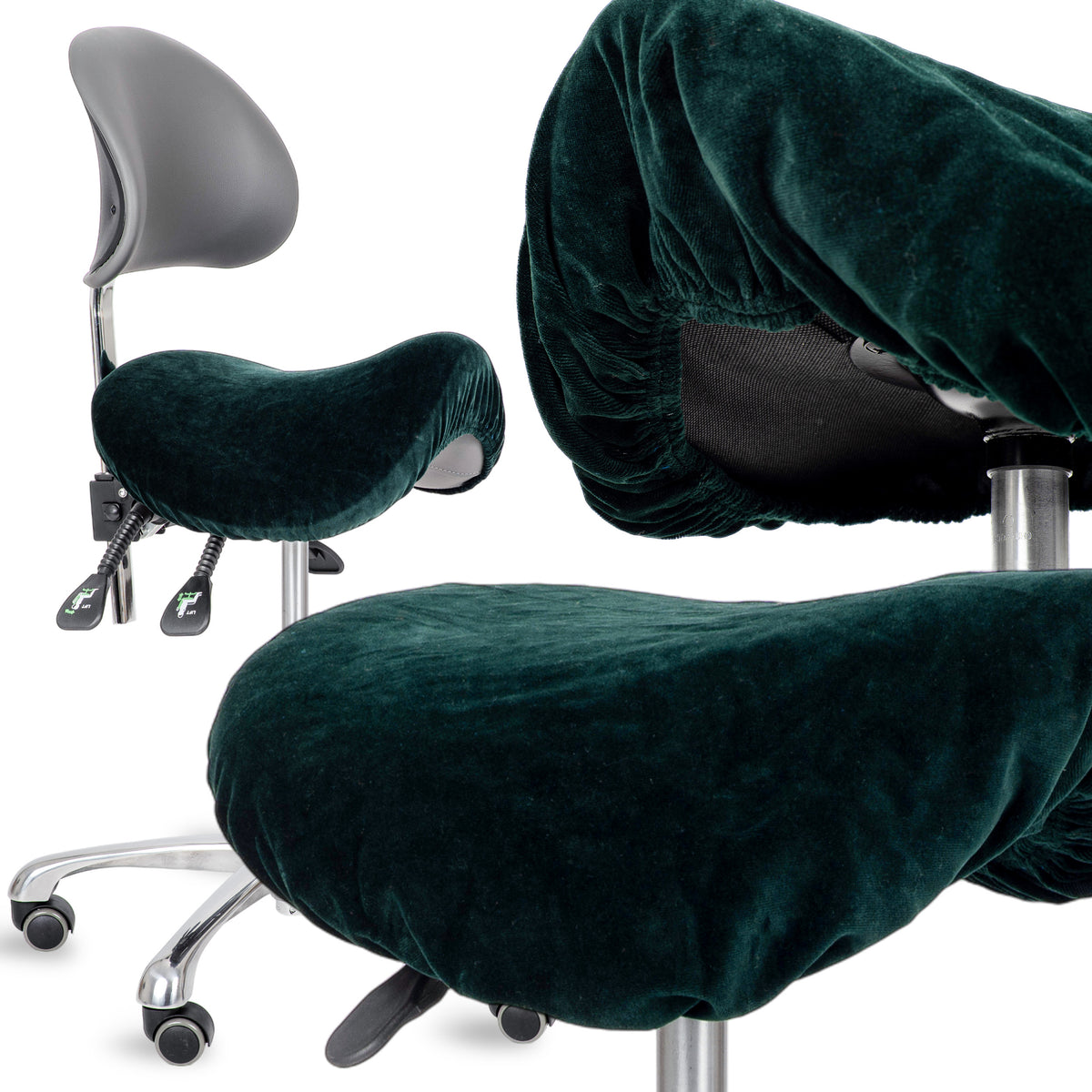 Velours Bezug für Rollhocker mit Gummizug | Durchmesser 34-40 cm