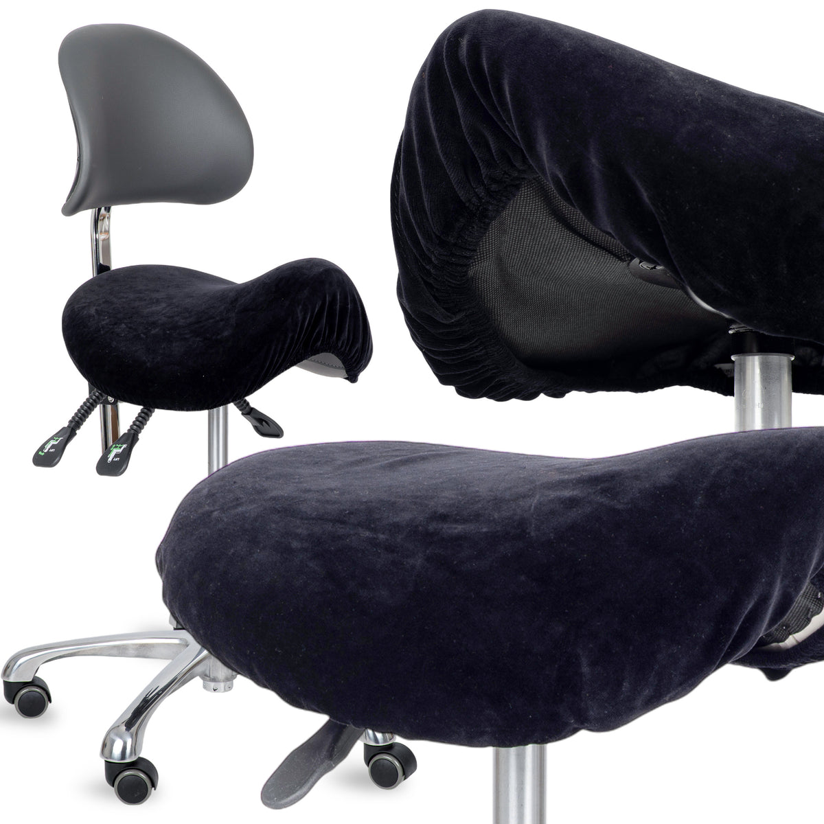 Velours Bezug für Rollhocker mit Gummizug | Durchmesser 34-40 cm