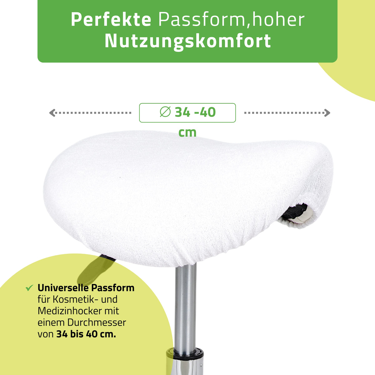 Frottee Bezug für Rollhocker | Durchmesser 34-40 cm