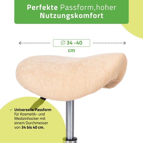Frottee Bezug für Rollhocker | Durchmesser 34-40 cm