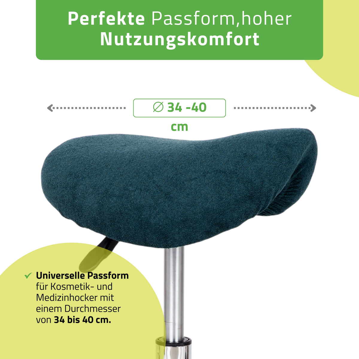 Frottee Bezug für Rollhocker | Durchmesser 34-40 cm