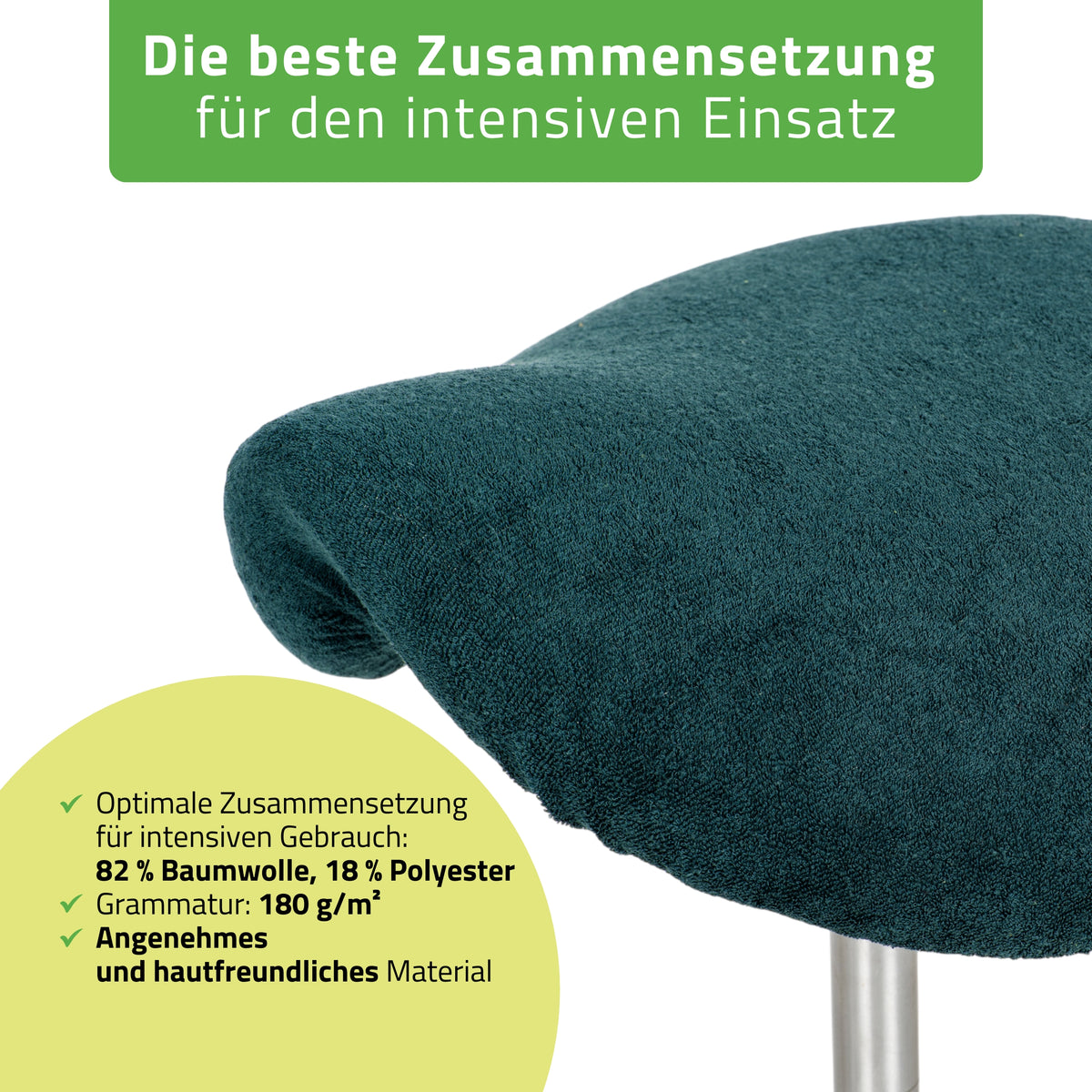Frottee Bezug für Rollhocker | Durchmesser 34-40 cm