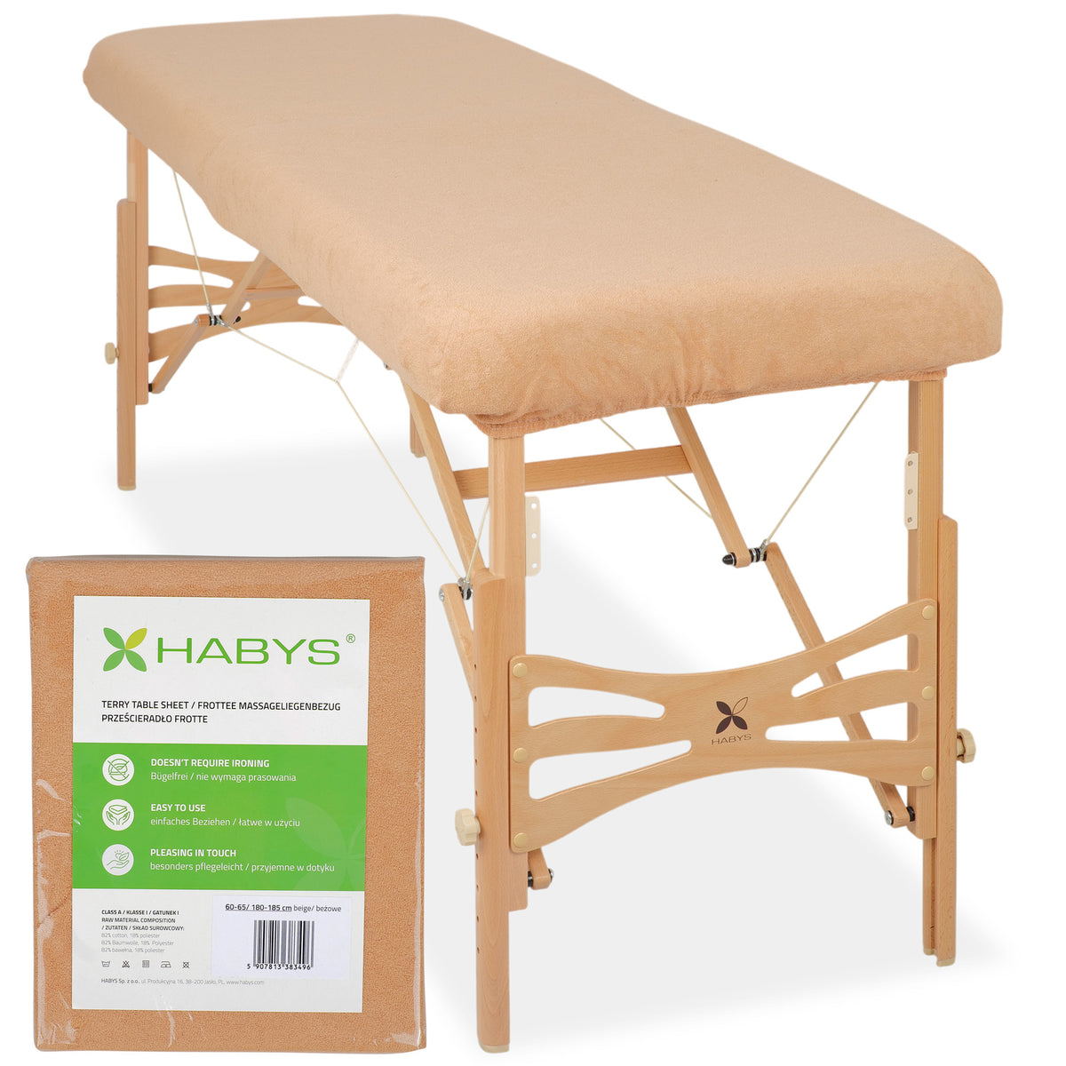 Frottee Bezug für klappbare Massageliegen | 1-teilig | 60-65/180-185 cm