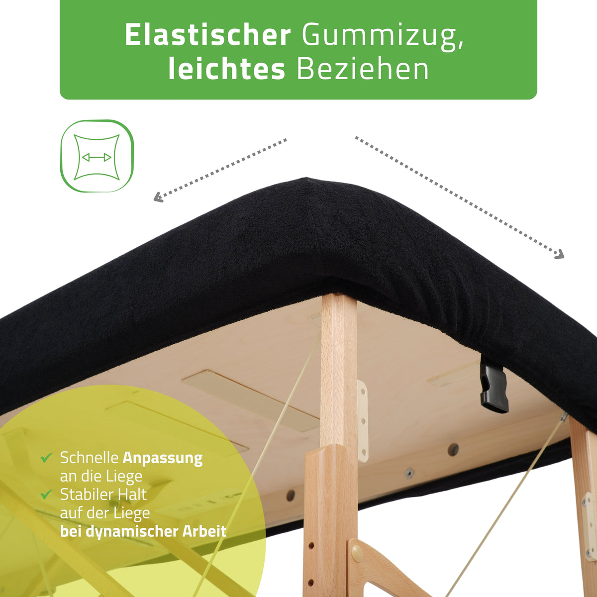 Frottee Bezug für klappbare Massageliegen | 1-teilig | 60-65/180-185 cm