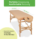 Set | Einteiliges Frottee Spannlaken für klappbare Massageliegen 70-75/180-185 | + Frottee-Bezug für die Kopfstütze