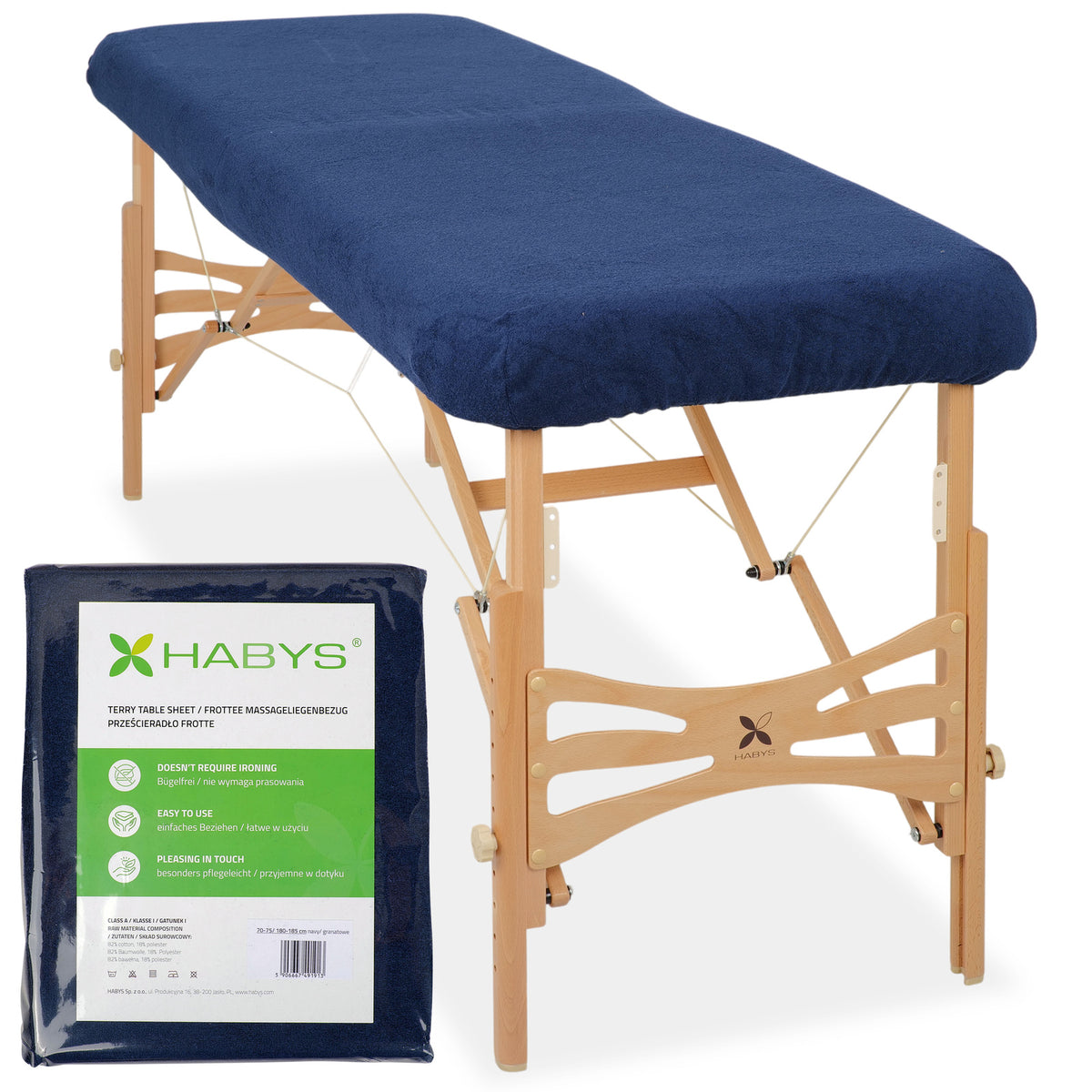 Frottee Bezug für klappbare Massageliegen | 1-teilig | 70-75/180-185 cm