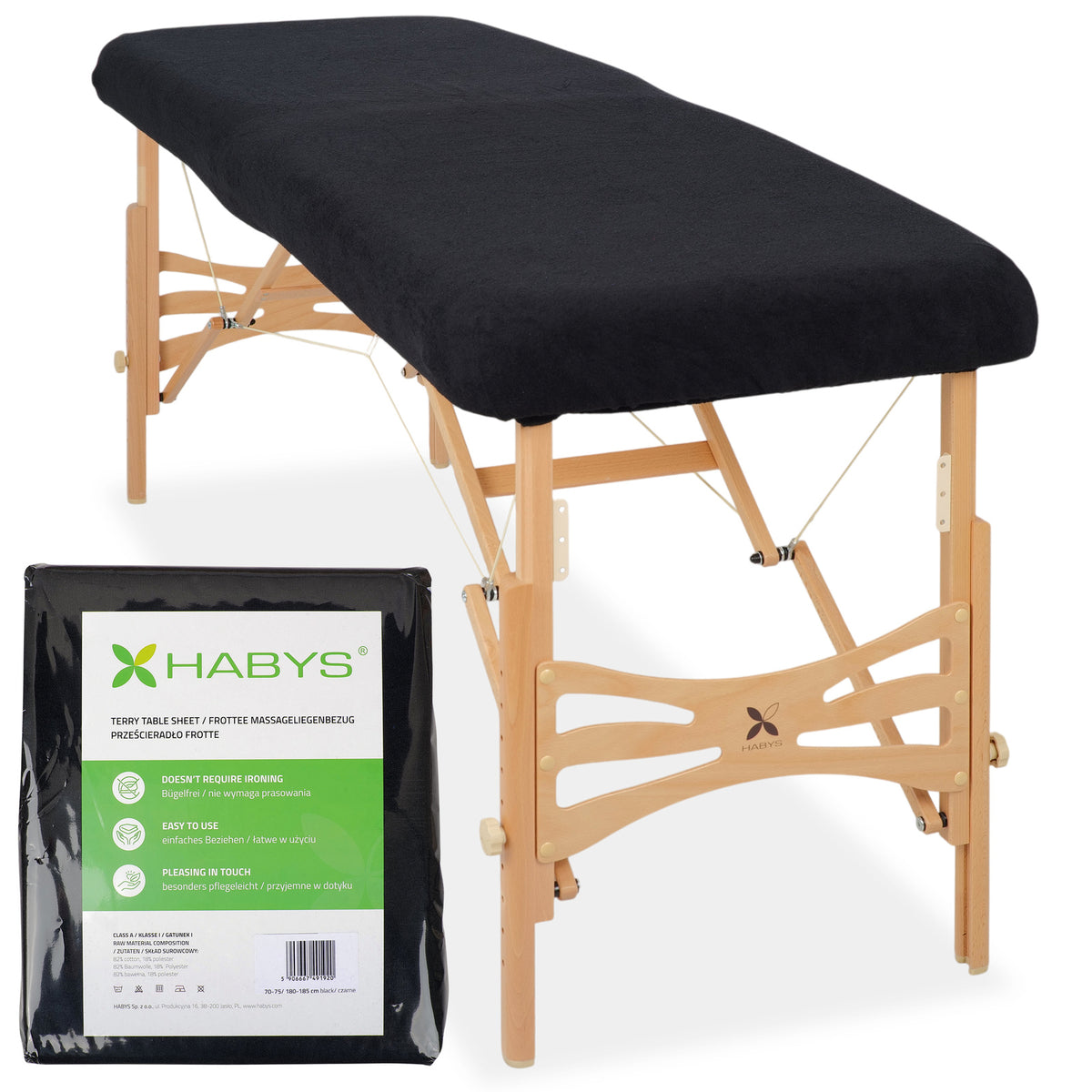 Frottee Bezug für klappbare Massageliegen | 1-teilig | 70-75/180-185 cm