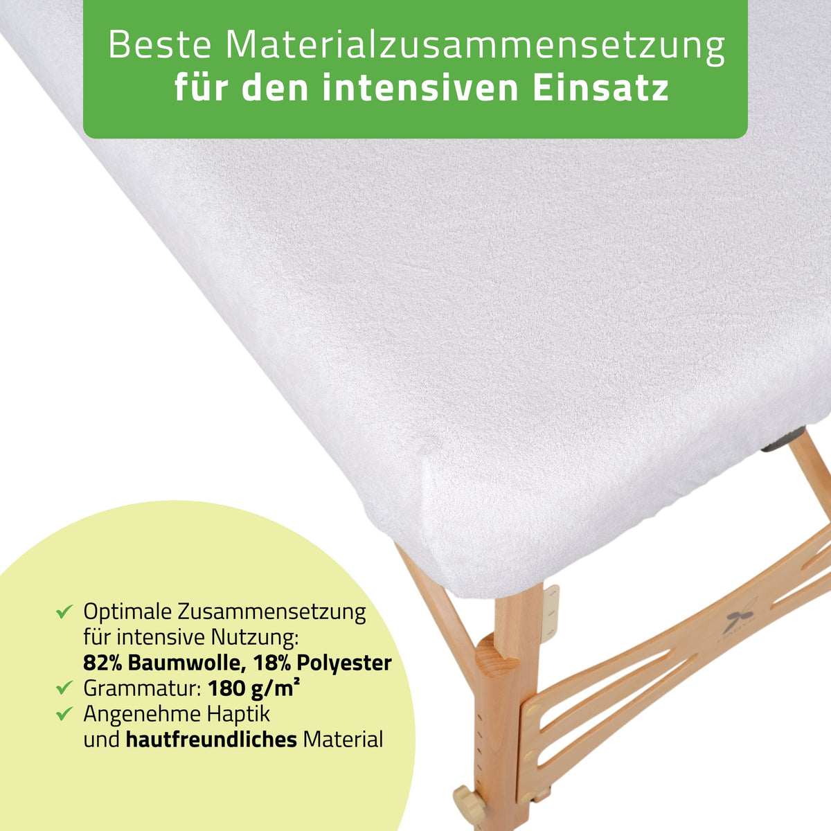 Frottee Bezug für klappbare Massageliegen | 1-teilig | 70-75/180-185 cm