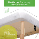 Set | Einteiliges Frottee Spannlaken für klappbare Massageliegen 70-75/180-185 | + Frottee-Bezug für die Kopfstütze