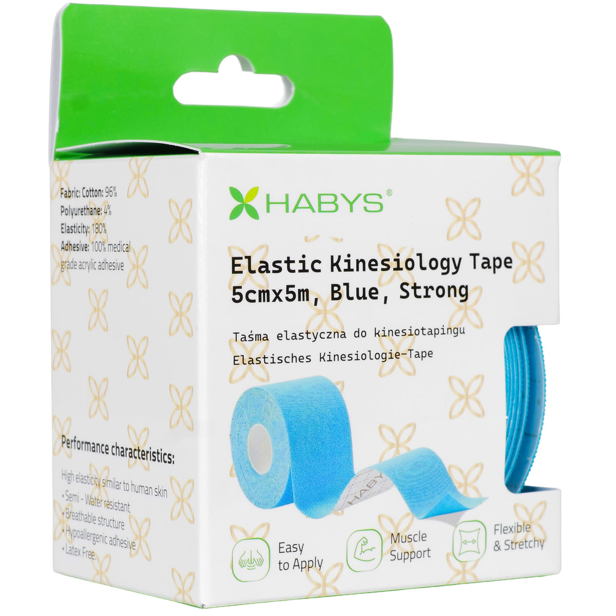 Habys Kinesiologie Tape Strong | elastisches Tape | 5cm × 5m