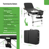 Massageliege Klappbar Adele | Kosmetikliege Tattooliege | Schwarz