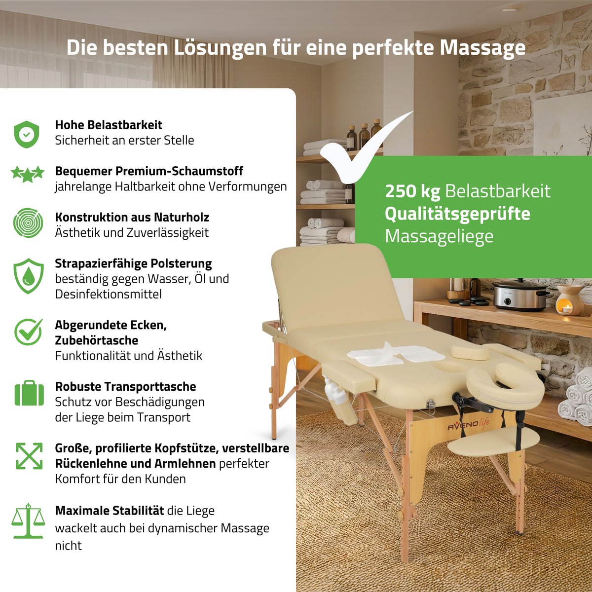 Massageliege Klappbar Bianca | Kosmetikliege