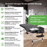 Massageliege Klappbar Nadia | Kosmetikliege Tattooliege | Schwarz 70 cm