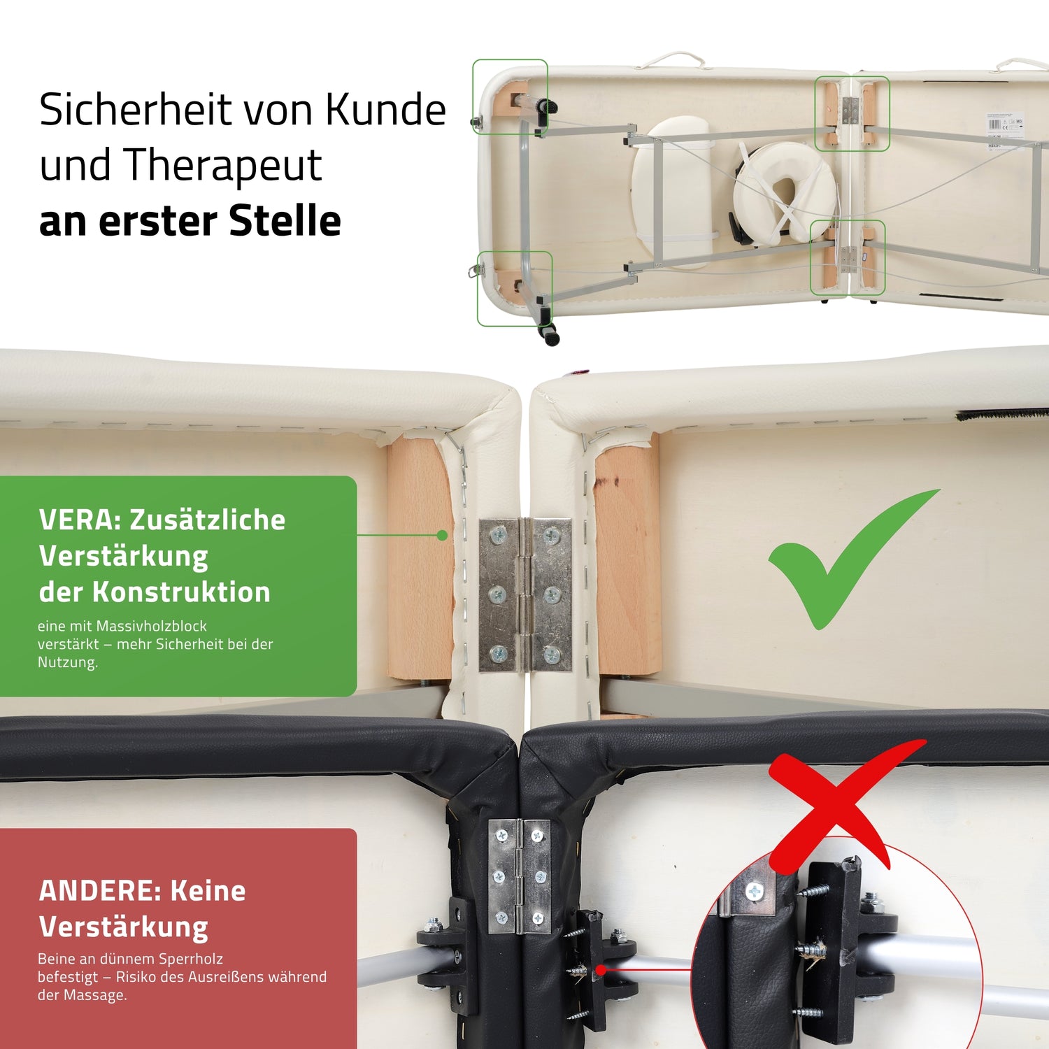 Massageliege Klappbar Vera | Kosmetikliege