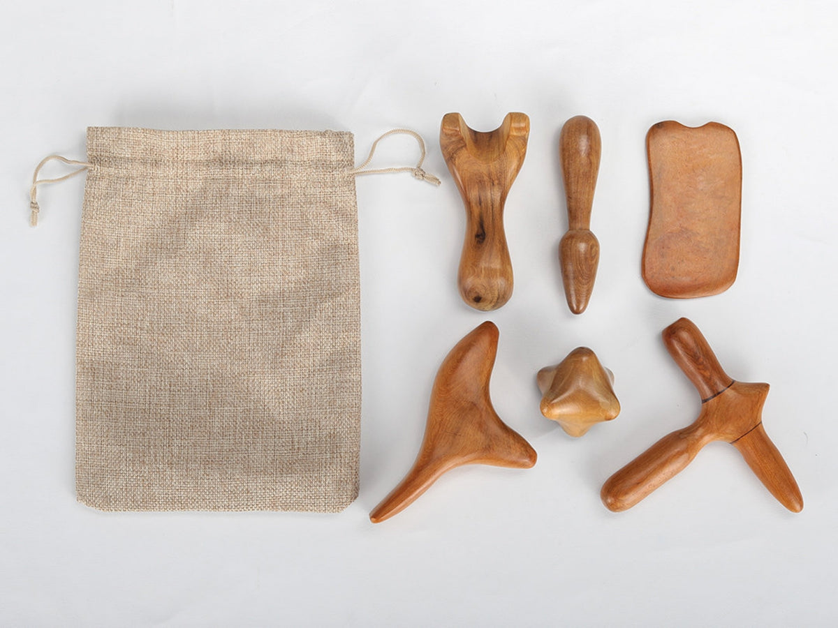 Massage-Werkzeug-Set aus Holz | 6-teilig