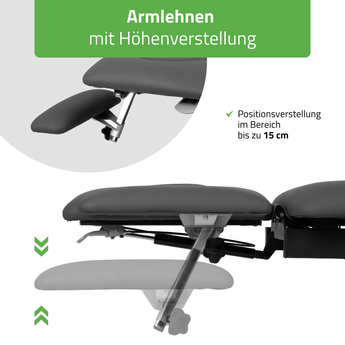 Therapieliege Elektrisch Evero Cross X4 Ergo | 4-Segmente | Handfernbedienung | Grau-Schwarz