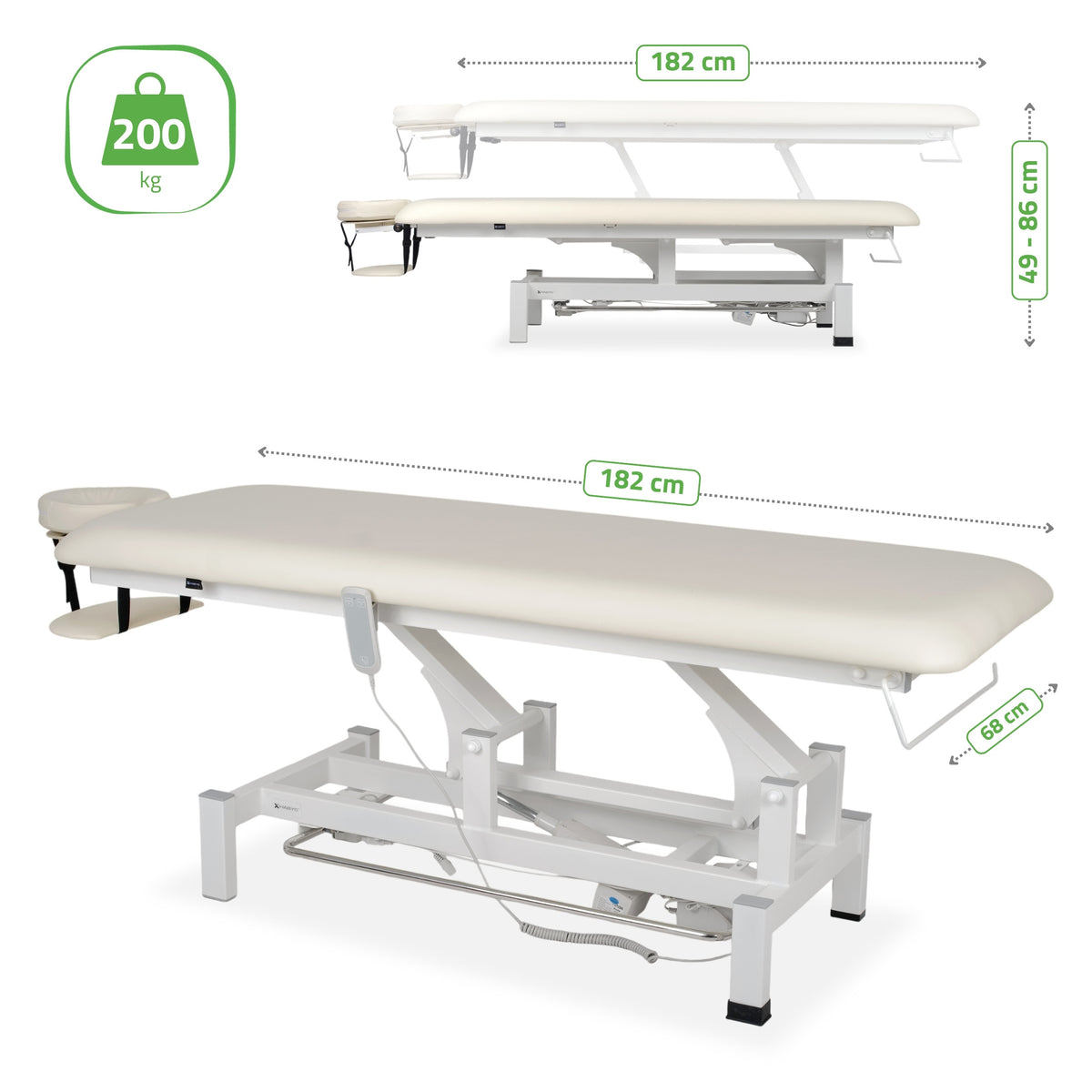 Massageliege Elektrisch Fortis 1 | 1-Segmente | Handfernbedienung Steuerrahmen