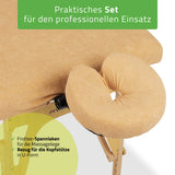 Set | Einteiliges Frottee Spannlaken für klappbare Massageliegen 60/165 | + Frottee-Bezug für die Kopfstütze
